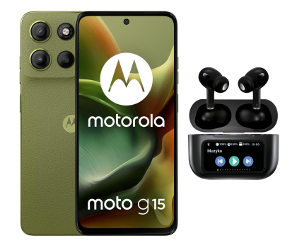 Smartfon / Telefon Motorola moto g15 8/128GB Iguana Green + Smart Buds Pro